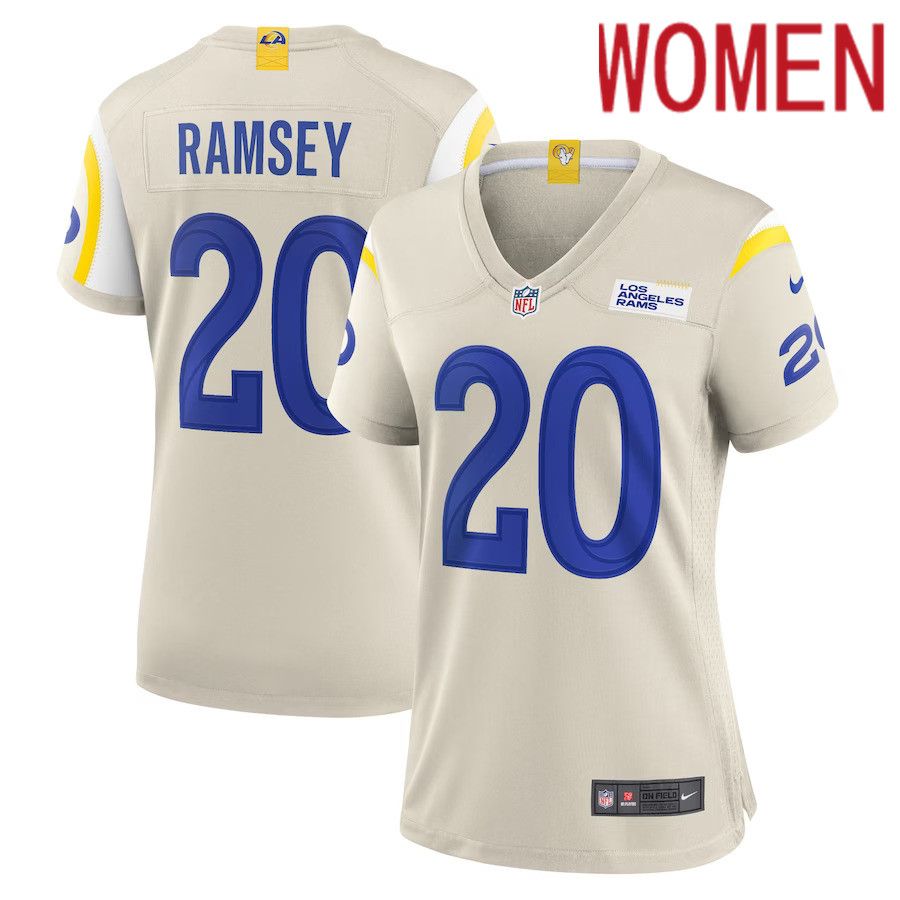 Women Los Angeles Rams #20 Jalen Ramsey Nike Bone Game NFL Jersey->women nfl jersey->Women Jersey